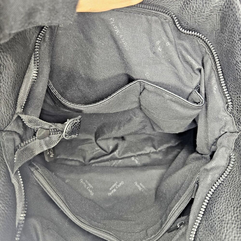 Darcy Marks Of London Large Shoulder Bag, Black, With Chain Closure Detail - Picture 6 of 8